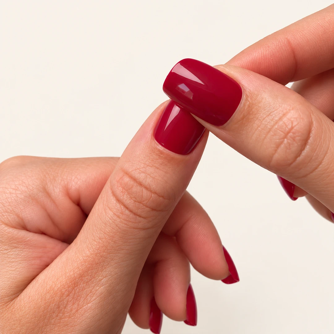 Soft Gel Press On Tip aufkleben und andrücken