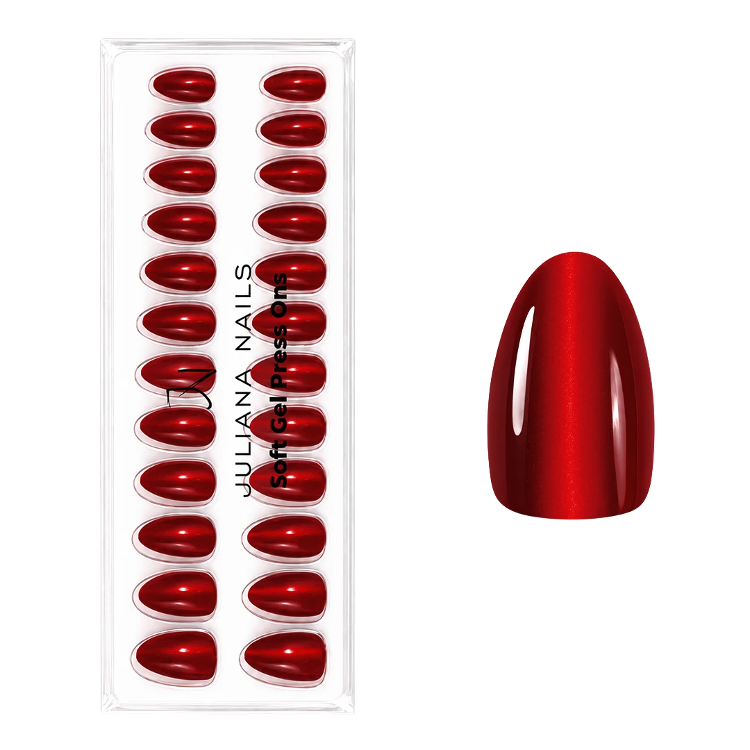 Soft Gel Press Ons – Red Cat Eye