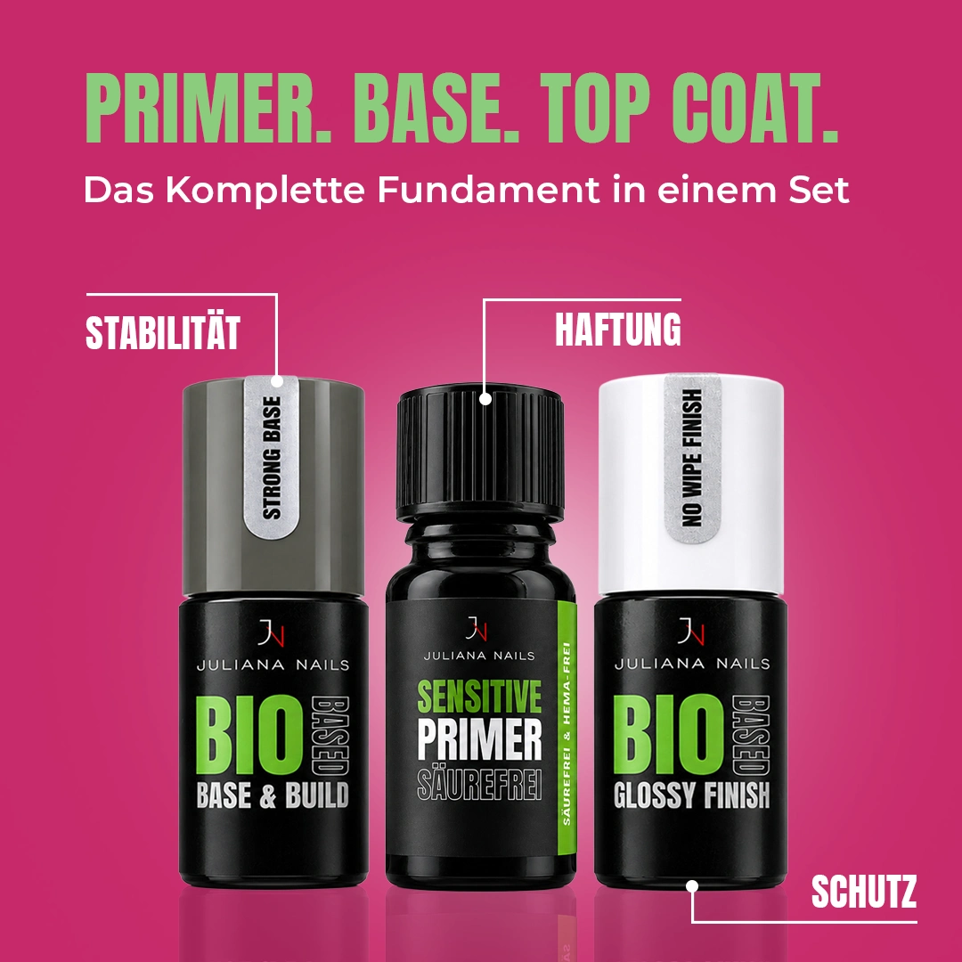 - BioBased Shellac Set - The Essentials, Gel Lack Set, Shellac Set HEMA frei, Gel Lack Set HEMA frei, UV Nagellack Set HEMA frei, Shellac Starter Set für Allergiker, Gel Lack Starter Set für Allergiker, UV Nagellack Starter Set für Allergiker, Shellac Set plant based, Gel Lack Set plant based, UV Nagellack Set plant based, Shellac Set vegan, Gel Lack Set vegan, UV Nagellack Set vegan, Shellac Set säurefreier Primer, Gel Lack Set säurefreier Primer, UV Nagellack Set säurefreier Primer, Shellac Set Base Coat Top Coat, Gel Lack Set Base Coat Top Coat, UV Nagellack Set Base Coat Top Coat, Shellac Einsteiger Set HEMA frei, Gel Lack Einsteiger Set HEMA frei, UV Nagellack Einsteiger Set HEMA frei, Shellac Set kaufen, Gel Lack Set kaufen, UV Nagellack Set kaufen, Shellac Set Vorteilspreis, Gel Lack Set Vorteilspreis, UV Nagellack Set Vorteilspreis, Shellac Set ohne HEMA kaufen, Gel Lack Set ohne HEMA kaufen, UV Nagellack Set ohne HEMA kaufen, Shellac Set pflanzenbasiert, Gel Lack Set pflanzenbasiert, UV Nagellack Set pflanzenbasiert, BioBased Shellac Set kaufen, BioBased Gel Lack Set kaufen, BioBased UV Nagellack Set kaufen, Shellac Set für empfindliche Nägel, Gel Lack Set für empfindliche Nägel, UV Nagellack Set für empfindliche Nägel, Shellac Komplett Set HEMA frei, Gel Lack Komplett Set HEMA frei, UV Nagellack Komplett Set HEMA frei, Was ist ein BioBased Shellac Set?, Welches Shellac Set ist gut für Allergiker?, Welches Gel Lack Set ist HEMA frei?, Was brauche ich für Shellac zuhause?, Was gehört in ein Shellac Starter Set?, Shellac Set mit Primer Base und Top Coat, Gel Lack Set mit Primer Base und Top Coat, UV Nagellack Set mit Primer Base und Top Coat, Juliana Nails Shellac Set, Juliana Nails Gel Lack Set, Juliana Nails UV Nagellack Set, BioBased Shellac Set Juliana Nails, Nailqueens Shellac Set HEMA frei, SET132 BioBased Shellac Essentials, Juliana Nails Starter Set HEMA frei, Nailqueens Set für Allergiker - SET132 -