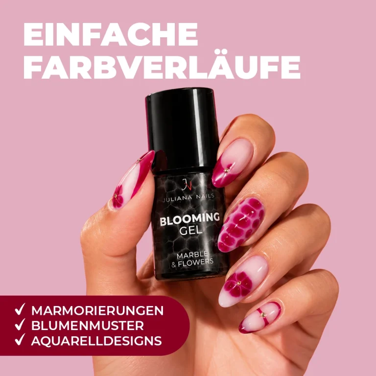 Juliana Nails Blooming Gel 6ml (GL706101) – Tragebild & Farbergebnis auf den Nägeln (Ansicht 1) – Weitere Nail Art Gele