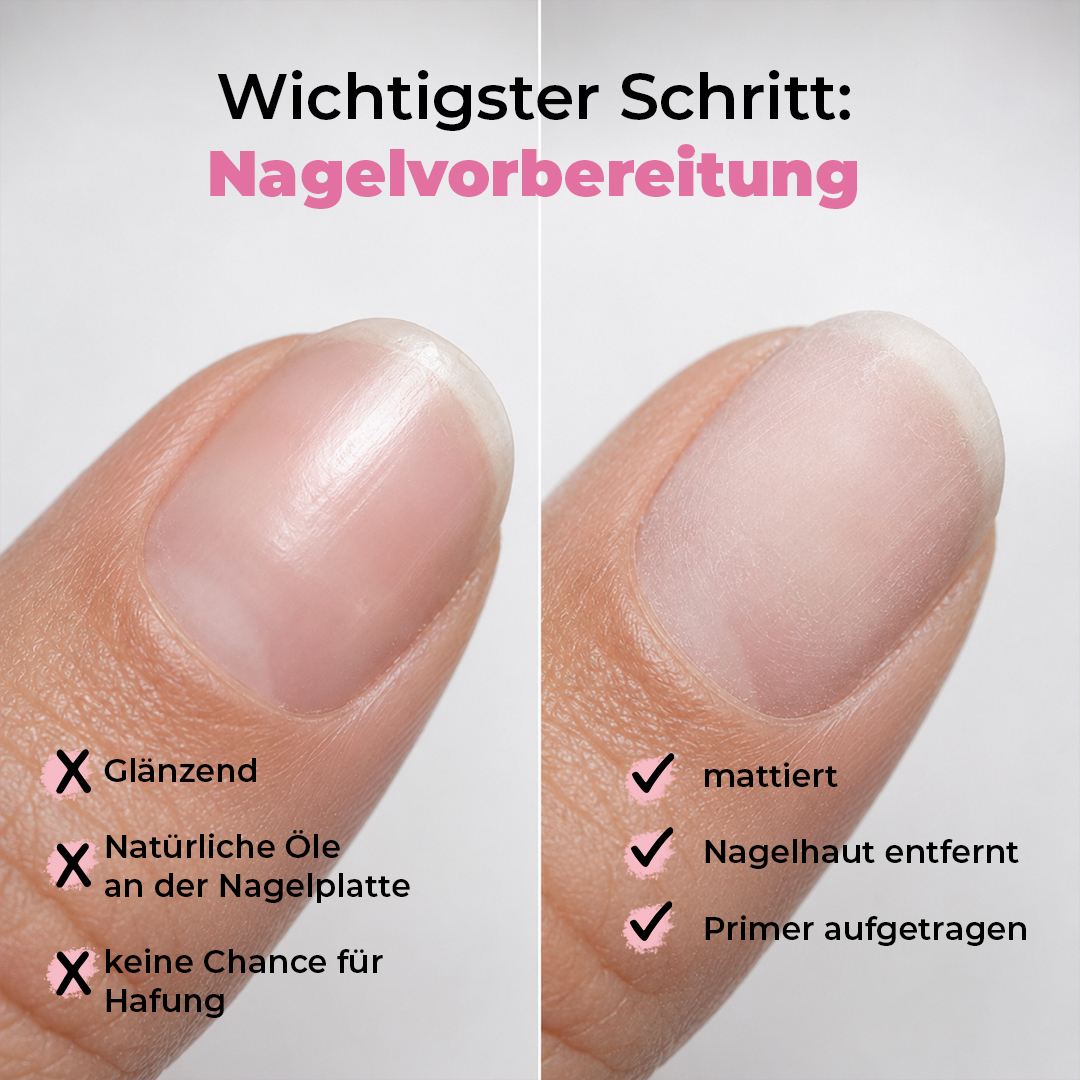Vorbereitung des Naturnagels für Gel Lack
