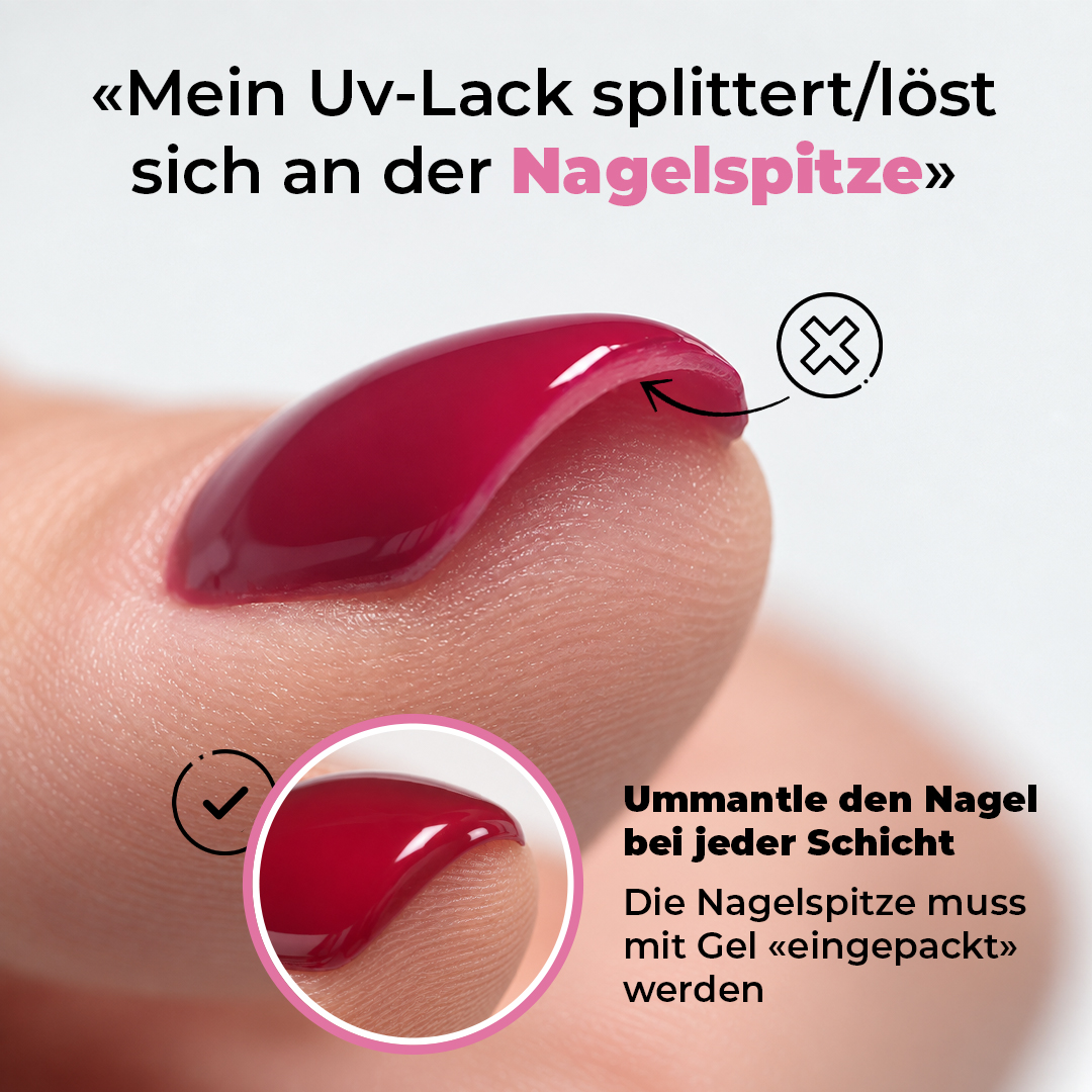 Gel Lack löst sich an der Spitze