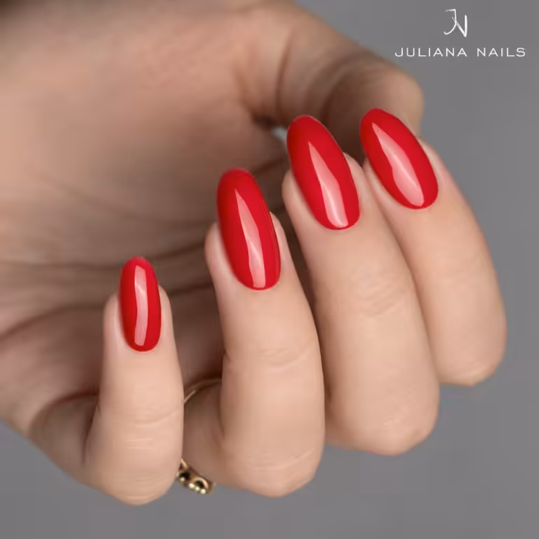 Juliana Nails Gel Lack Jelly Rose Hip 6ml (GL6061651) auf den Nägeln – realistisches Tragebild & Farbergebnis – Rot
