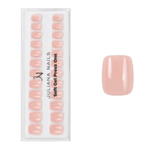 Juliana Nails Soft Gel Press Ons – Clean Girl (Short, Square) (TP400126) – Soft Gel Press-On Tips (Studioqualität für zuhause &